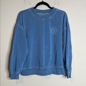 L Space | Women’s Blue Well Worn Distressed Crewneck Sweatshirt Size XS